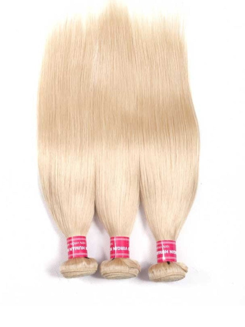 Sunber Hair Blonde 613 Hair Weave 3 Bundles Straight Hair Virgin Human Hair Weft