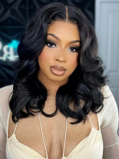 Sunber 13x4 Pre Everything Body Wave Shoulder Length Wavy Bob Wig With Face-Framing Layers Flash Sale