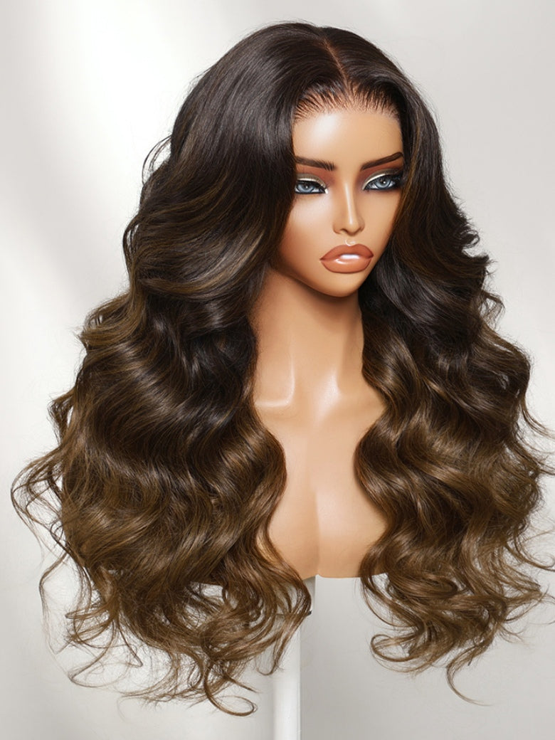 Sunber Ombre Caramel Brown Balayage 13x4 Pre Everything Body Wave With Invisi Drawstring