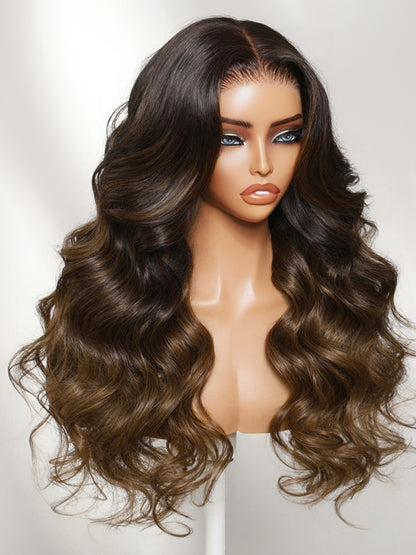 Sunber Ombre Caramel Brown Balayage 13x4 Pre Everything Body Wave With Invisi Drawstring