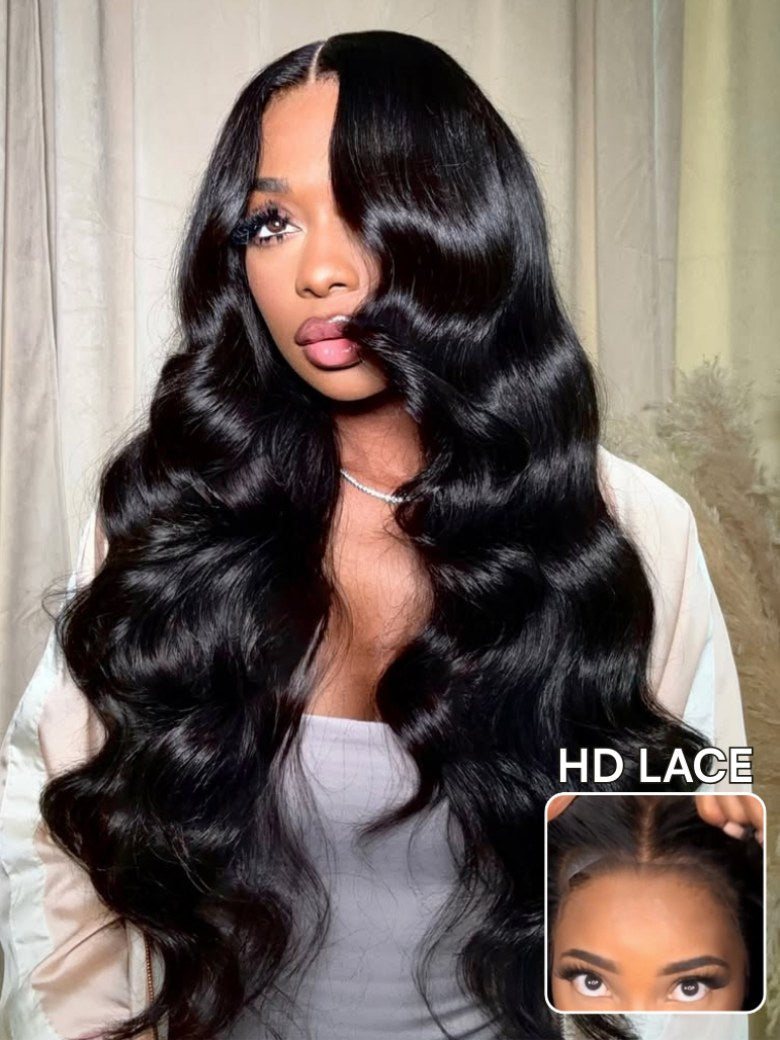 Sunber Affordable 5x5 HD Bye Bye Knots Body Wave Pre-cut Lace Wig With Invisi Drawstring Flash Sale