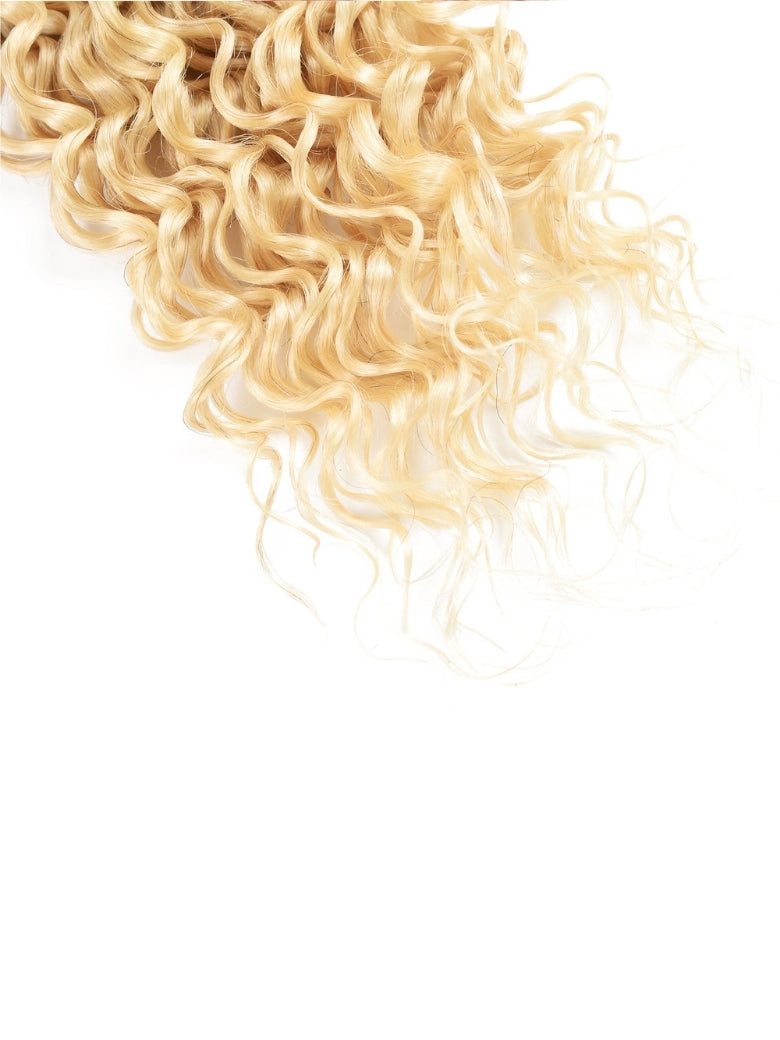 Sunber Hair 613 Blonde Deep Wave 3PCS  With 4X4 Lace Closure 100% Virgin Human Hair Weaves