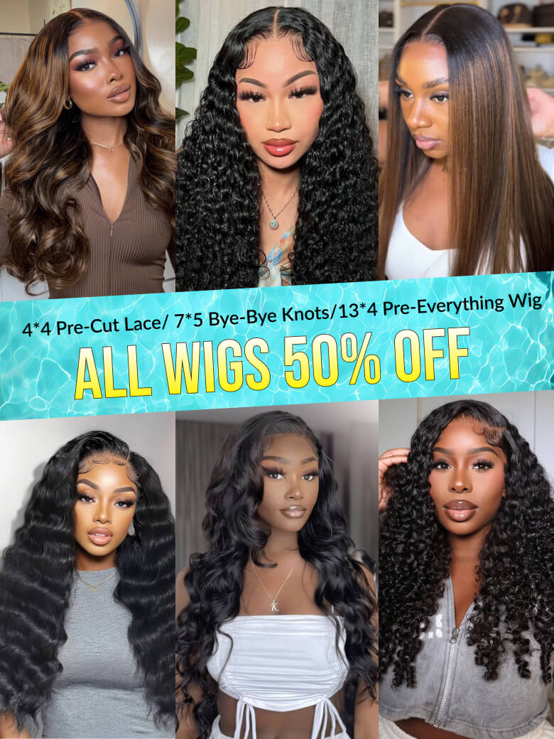 All Wigs 50% OFF丨Sunber 4*4 Pre-Cut Lace/ 13x4 Pre-Everything Human Hair Wig Limited Stock Vip Member Flash Sale