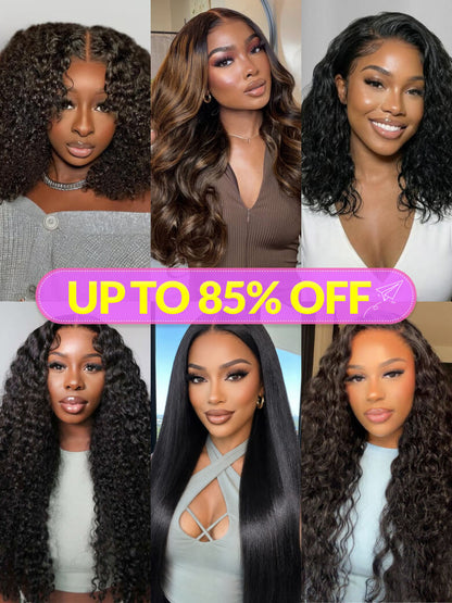 [Up To 85% OFF] Sunber 5*5 HD Lace/ 7*5 Bye-Bye Knots/ 13*4 Pre-Everything Wigs Limited Stocks Vip Member Flash Sale