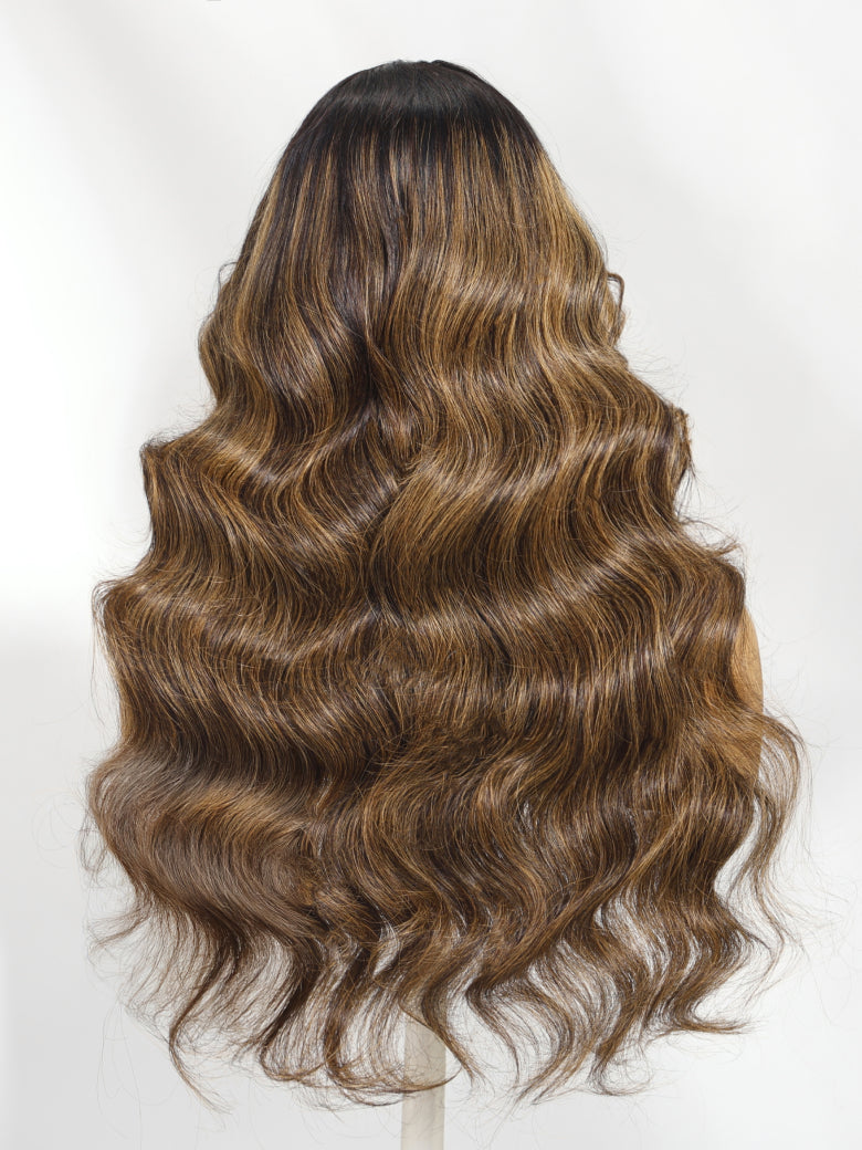 Sunber 13x4 Pre-Everything Lace Frontal Balayage Highlight Wig with Bangs