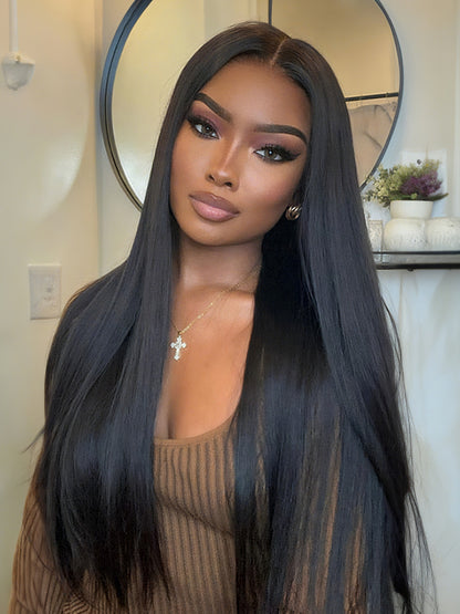 Sunber 1 Pc 5x5 HD Lace Closure Straight Hair Deep Parting Transparent Lace Closure Invisible Knots Human Hair Closure