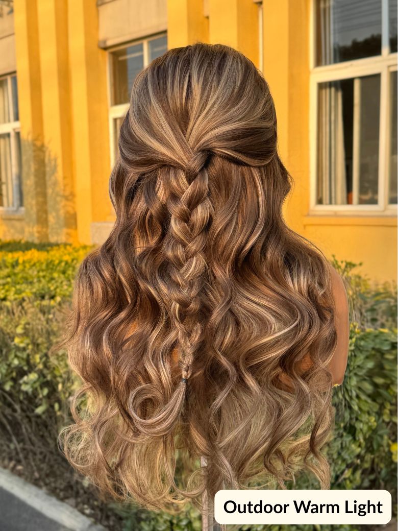 Sunber 13x4 Pre Everything Smoky Brown Ombre with Platinum Blonde Highlights Lace Frontal Wig