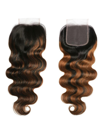 Sunber  Highlight Balayage Color Body Wave 3 Bundles Weaves with 4x4 Lace Closure Virgin Human Hair Flash Sale