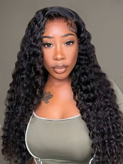 Sunber Hair Brazilian Virgin Deep Wave Hair 3 Bundles With  4"*4" Lace Closure, 100% Human Hair Flash Sale