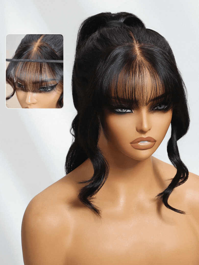 Extra 50% OFF | Sunber 13x4 Pre-Everything Lace Frontal Fluffy Hair Loose Wave 3D Dome Cap Wigs with Bangs