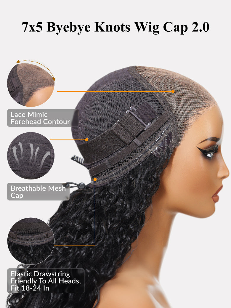 Sunber 13x4 Pull & Go Glueless Wig Pre-Everything 7x5/13x4 Lace Frontal Loose Wave Wispy Bangs Wig