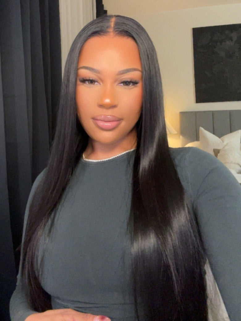 Sunber Hair Indian Virgin Hair Silky Straight Hair 3 Bundles With 4x4 Lace Closure, 8A Human Flash SaleHair Weaves