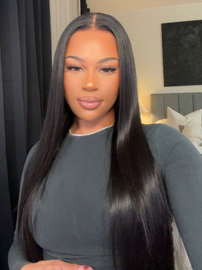 Sunber Hair Indian Virgin Hair Silky Straight Hair 3 Bundles With 4x4 Lace Closure, 8A Human Flash SaleHair Weaves