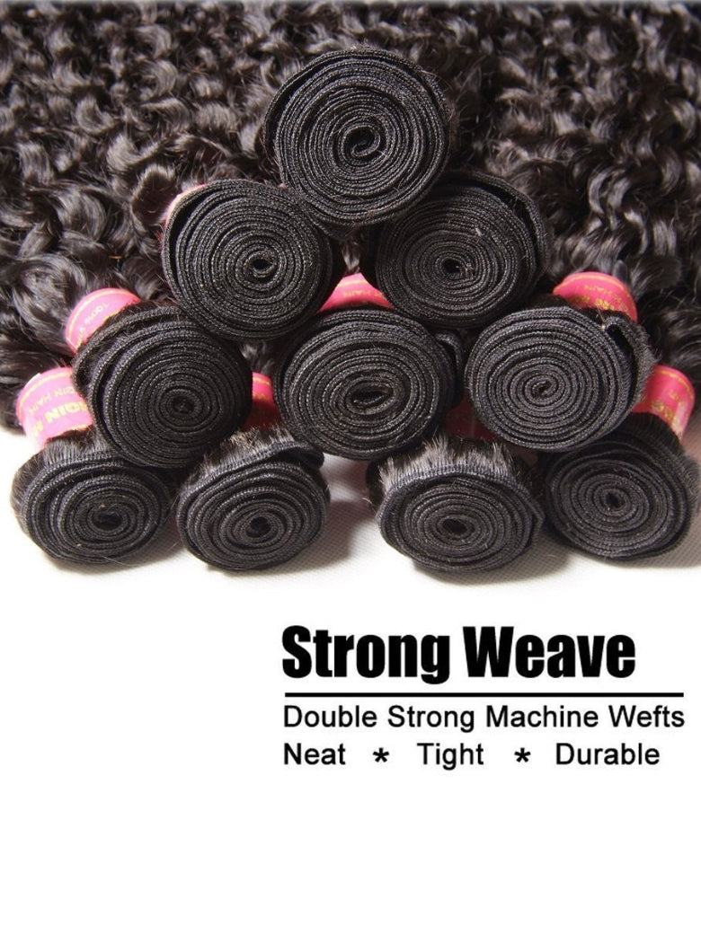 Sunber Hair Malaysian Curly 4 Bundles with 1pcs Lace Closure-100% Human Hair Weave Flash Sale