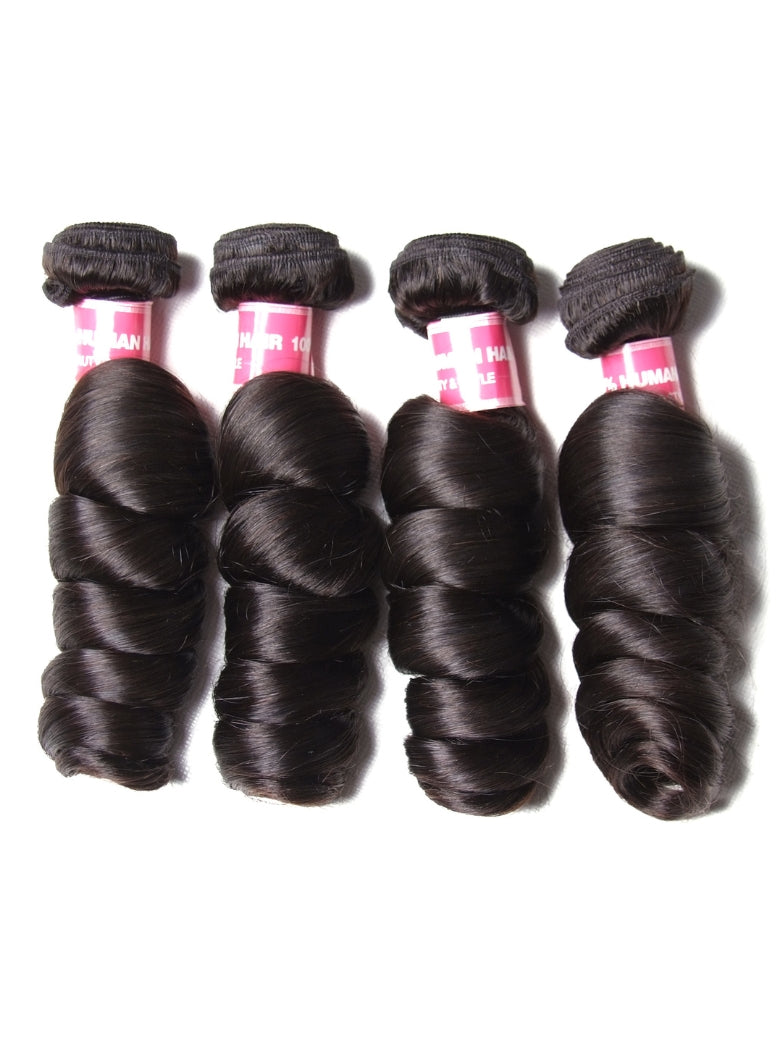 Sunber Hair Virgin Brazilian Loose Wave Hair 4 Bundles - 100% Unprocessed Human Bundle Deals