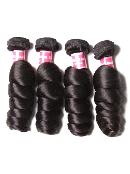 Sunber Hair Virgin Brazilian Loose Wave Hair 4 Bundles - 100% Unprocessed Human Bundle Deals