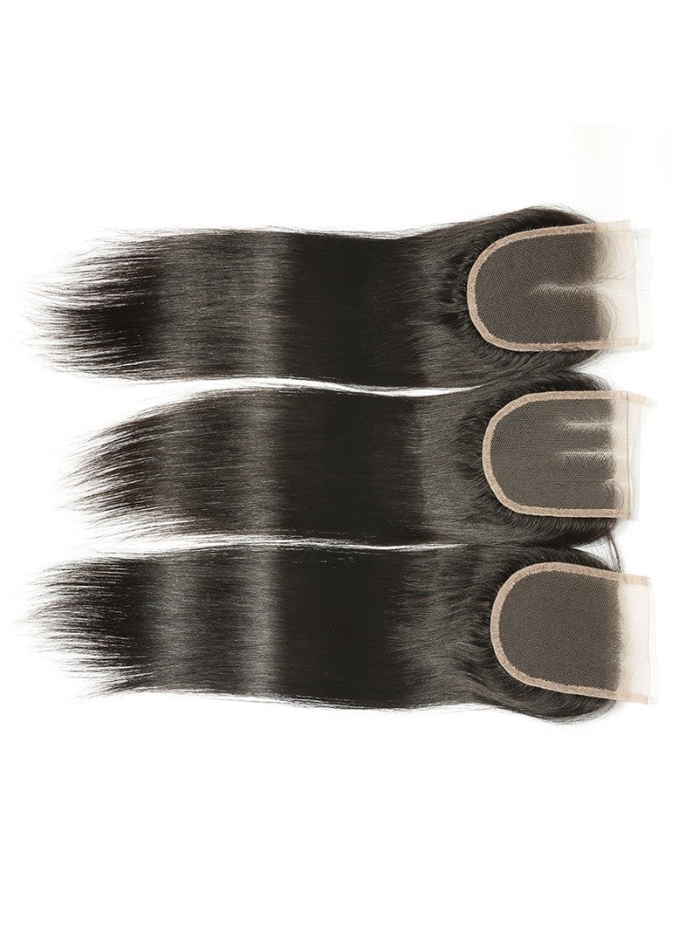 Sunber Virgin Peruvian Hair Straight Hair 4 Bundles With 4*4 Lace Closure, Hotsale Peruvian Hair Weaves Flash Sale