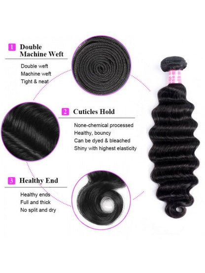 Sunber Hair 100% Unprocessed Human Virgin Hair 4 Bundles Loose Deep Wave Hair