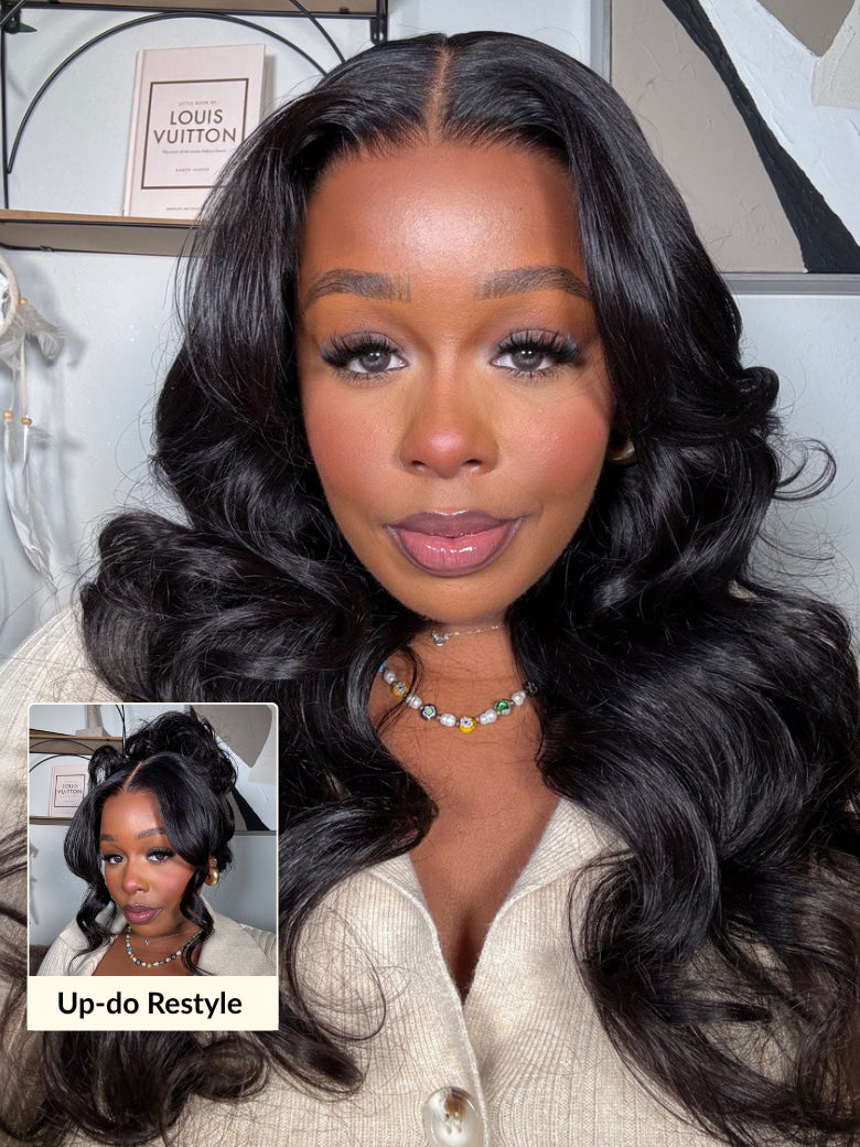 Face Framing Curtain Bangs 13x4 Pre-Everything Pull And Go Drawstring Loose Wave Wig Flash Sale