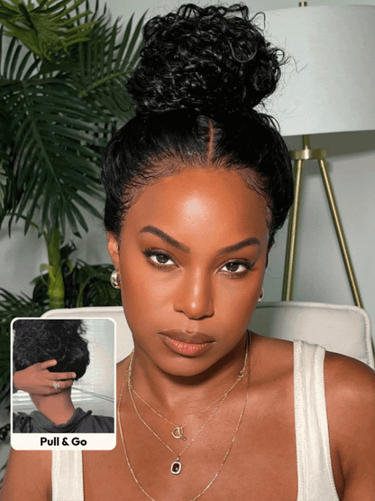 Extra 50% OFF | Sunber 7x5 Pre Cut Lace Wig Water Wave &amp; Curly Mixed Human Hair Wigs With Invisi Drawstring