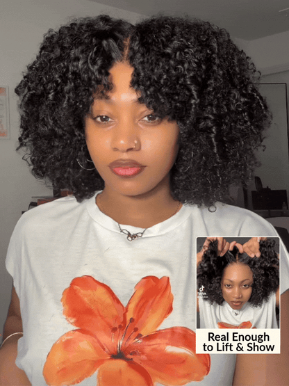 Extra 50% Off | Sunber 200% Density 7x5 Pre Cut Pre-Styled Finger Coils Afro Kinky Curly Lace Wig With Invisi Drawstring