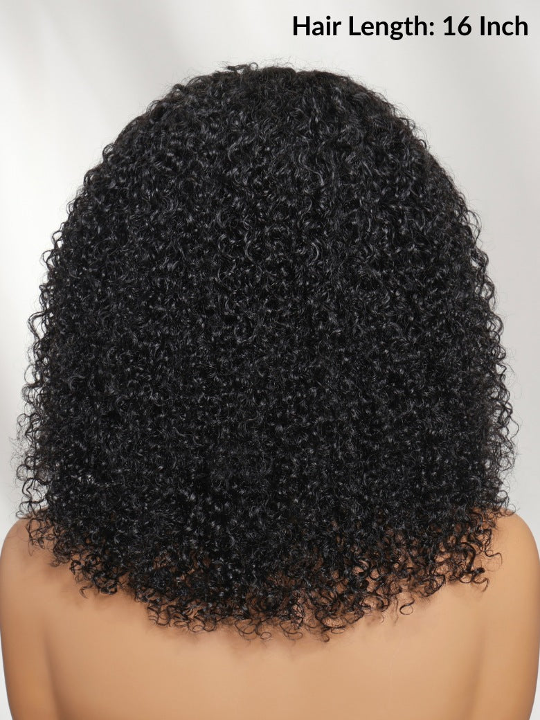 Extra 50% Off | Sunber 200% Density 7x5 Pre Cut Pre-Styled Finger Coils Afro Kinky Curly Lace Wig With Invisi Drawstring