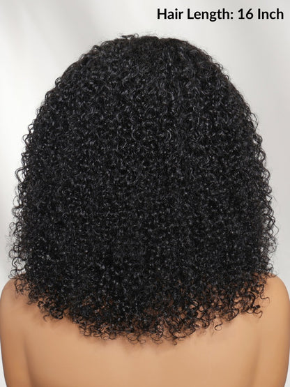 Extra 50% Off | Sunber 200% Density 7x5 Pre Cut Pre-Styled Finger Coils Afro Kinky Curly Lace Wig With Invisi Drawstring