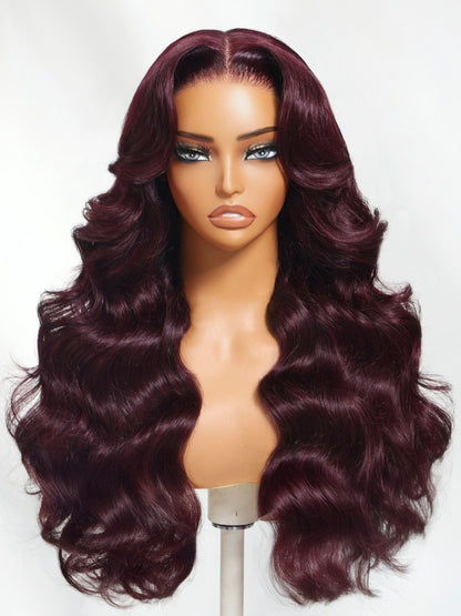 Sunber Black Cherry Lace Frontal Dark Burgundy Wig-Long Layered Cut &amp; Pre Everything &amp; Flash Sale