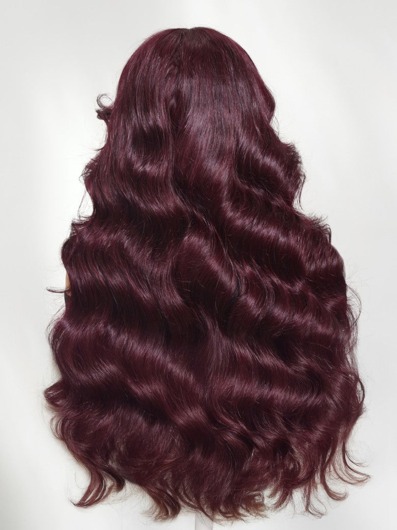 Sunber Black Cherry Lace Frontal Dark Burgundy Wig-Long Layered Cut & Pre Everything & Flash Sale