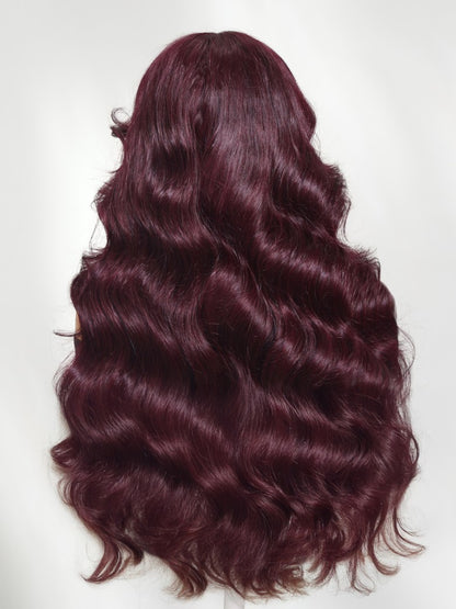 Sunber Black Cherry Lace Frontal Dark Burgundy Wig-Long Layered Cut &amp; Pre Everything &amp; Flash Sale