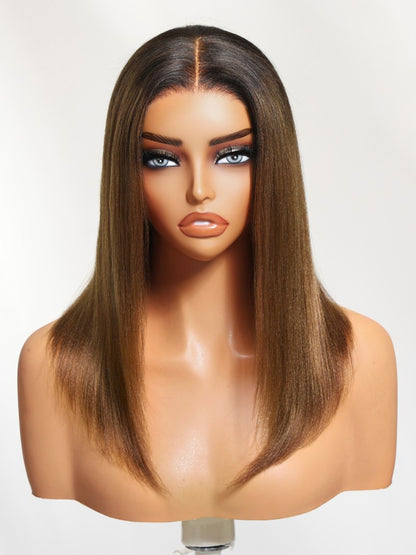 Sunber 7x5 Bye-Bye Knots Ombre Chestnut Brown Put On and Go Yaki Straight Lace Wig Flash Sale
