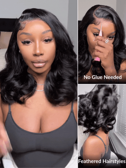 Sunber 200% Density Effortlessly Feathered Hairstyles 7x5 Pre Cut Lace Wig With Layered Haircuts