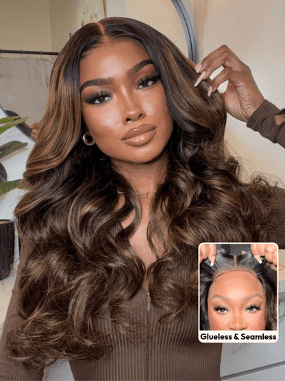 Extra 70% OFF | Sunber Highlight Balayage Blonde 7*5 Pre Cut Lace Glueless Human Hair Wigs