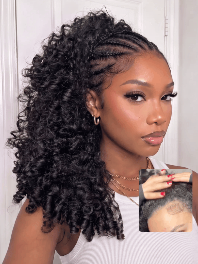 Sunber Burmese Curly Glueless Install Half Wig with Finger Coily Ends Beginner Friendly Flash Sale
