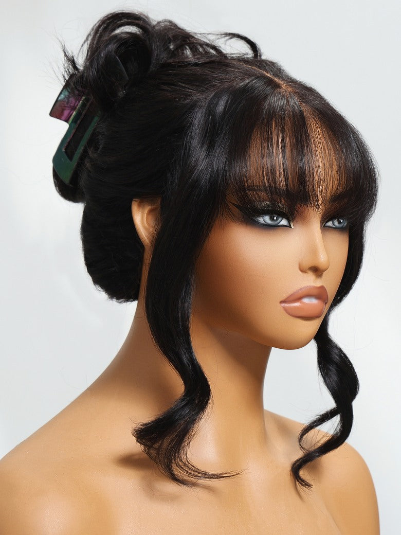 Extra 50% OFF | Sunber 13x4 Pre-Everything Lace Frontal Fluffy Hair Loose Wave 3D Dome Cap Wigs with Bangs