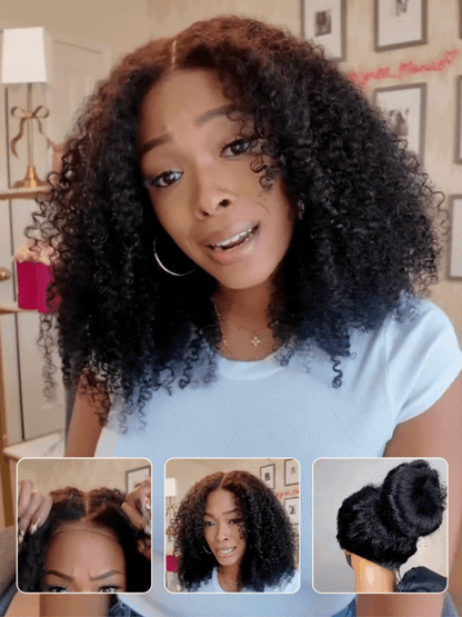 Extra 70% Off | Sunber 4C Kinky Curly Human Hair Lace Wigs 7x5 Bye Bye Knots