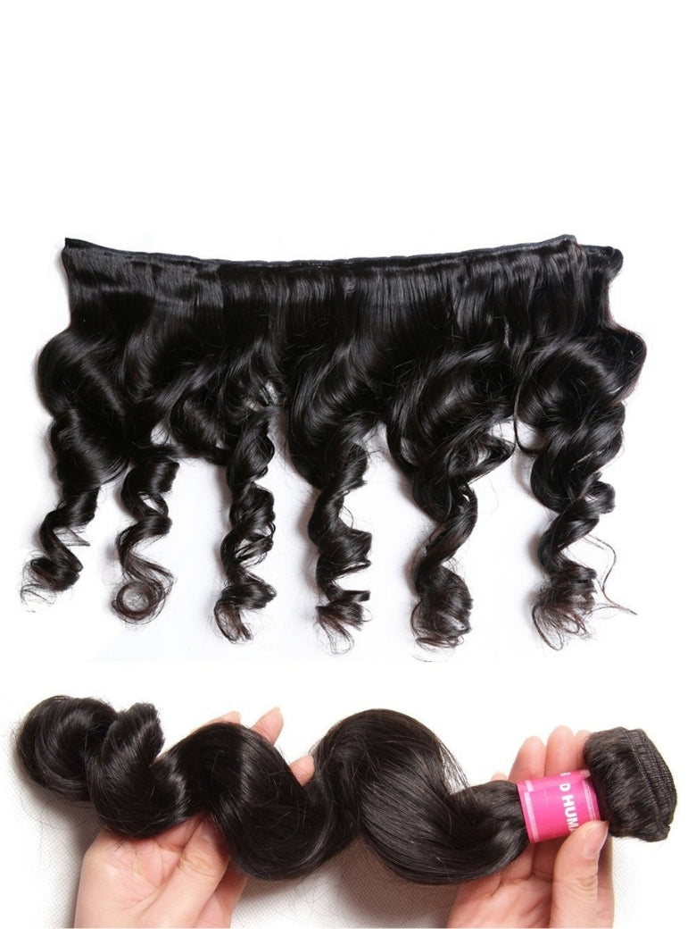 Sunber Hair Peruvian Hair Loose Wave Hair Weaves 4 Bundles with Lace Closure, 100% Human Hair Flash Sale