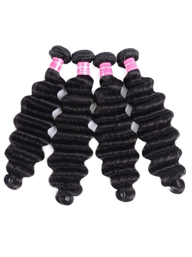 Sunber Hair 100% Unprocessed Human Virgin Hair 4 Bundles Loose Deep Wave Hair