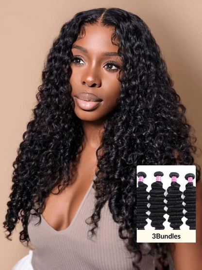 Sunber Hair 100% Unprocessed Human Virgin Hair 4 Bundles Loose Deep Wave Hair
