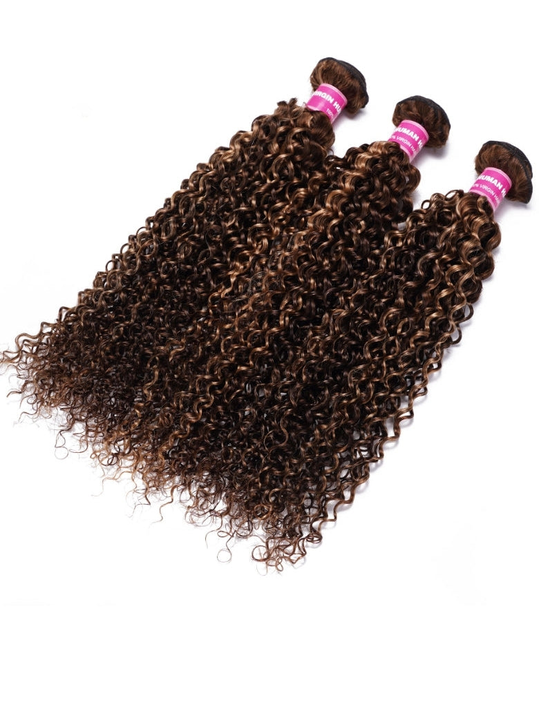 Sunber Ombre Blonde Highlight Curly 3 Bundles On Sale-10-26 Inch &amp; 100% Human Hair