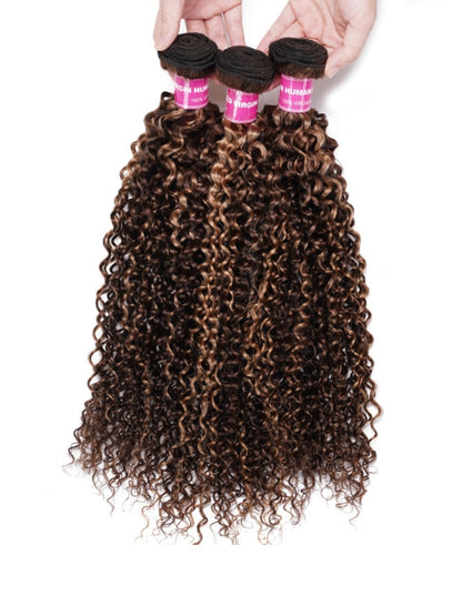 Sunber Ombre Blonde Highlight Curly 3 Bundles On Sale-10-26 Inch &amp; 100% Human Hair