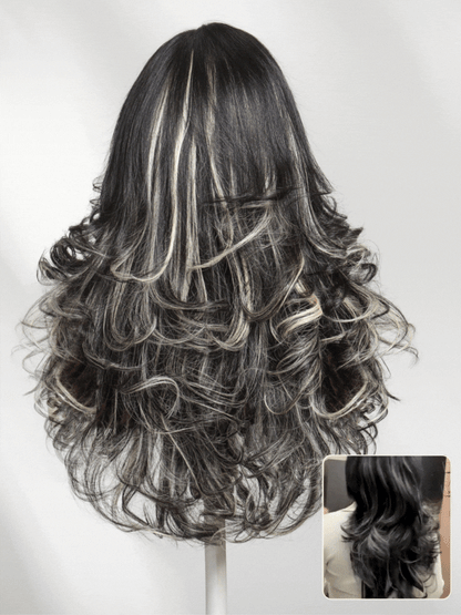 Sunber 200% Density 7x5 Pre Cut Effortlessly Feathered Hairstyles Nature Black With 613