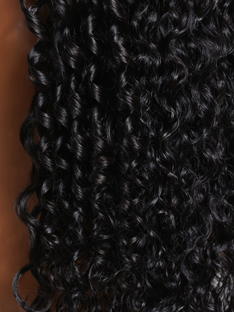 Sunber 4D Mixed Texture Burmese Curls Tight Water Wave Put on and Go Human Hair Drawstring Wig $100 Off
