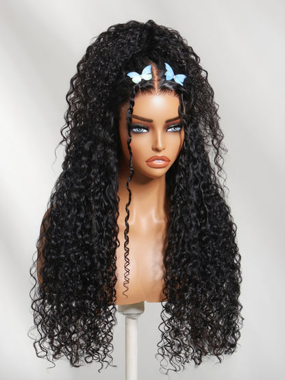 Sunber 4D Mixed Texture Burmese Curls Tight Water Wave Put on and Go Human Hair Drawstring Wig $100 Off