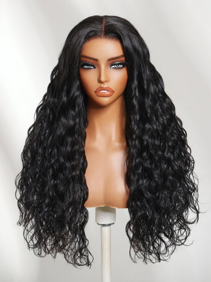 Sunber 13x4 Pre Everything Micro Water Wave Natural Ripple Curl Organic Ripple Wave Lace Frontal Wig With Invisi Drawstring