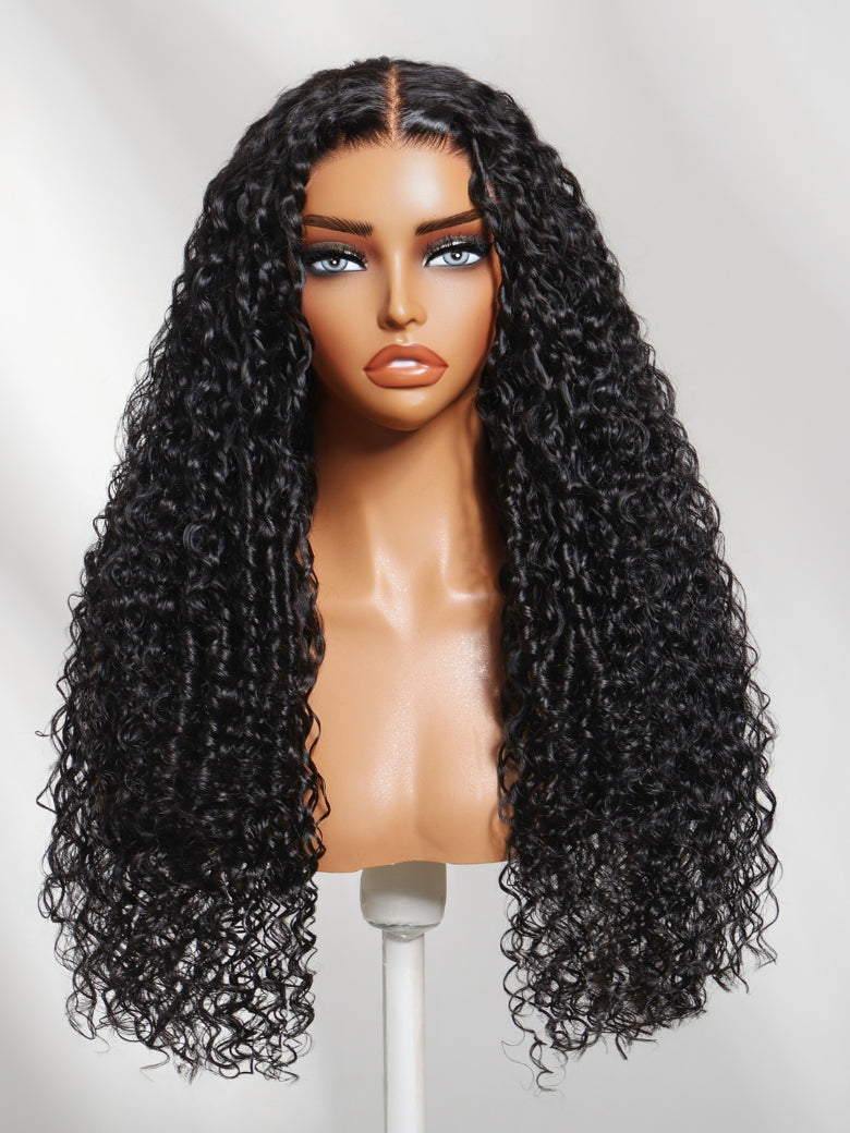 Sunber 4D Mixed Texture Burmese Curls Tight Water Wave Put on and Go Human Hair Drawstring Wig $100 Off
