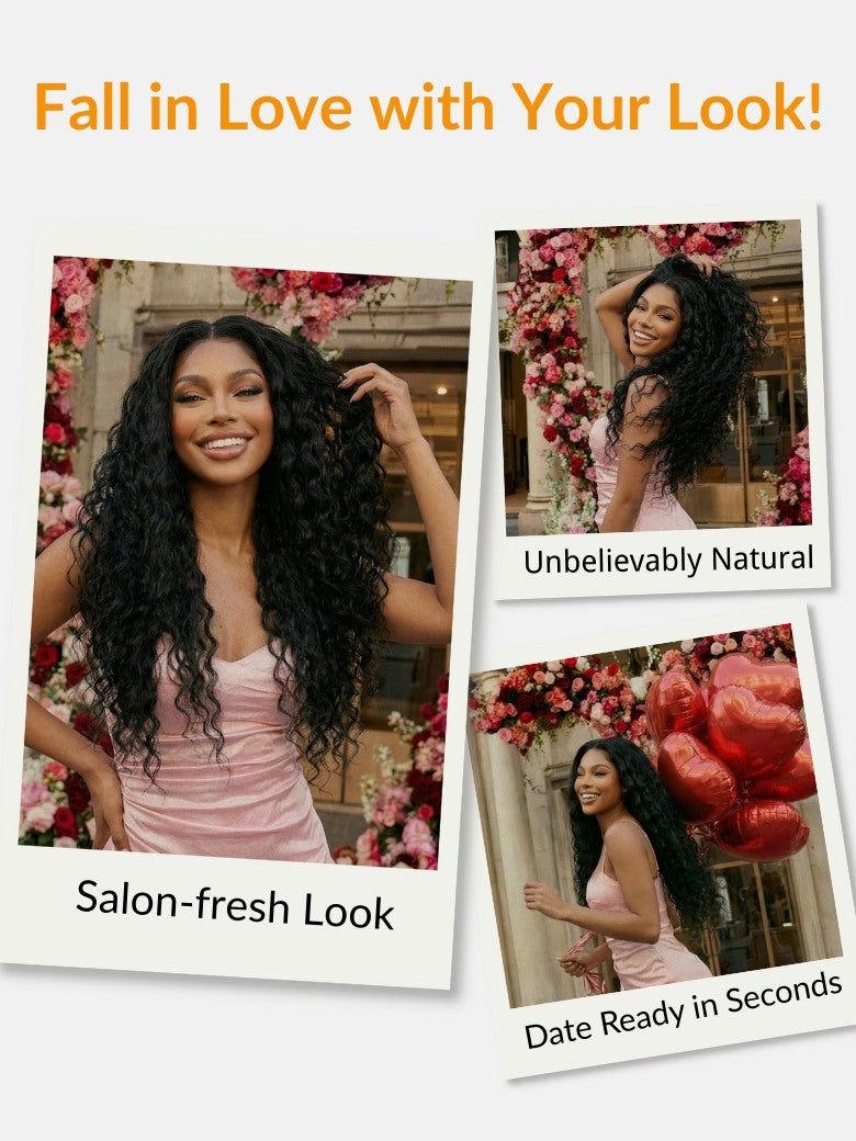 Extra 50% OFF | Sunber Pull &amp; Go Wet And Wavy Hair 13x6 HD Pre Cut Lace Wig 180% Density Real Human Hair Wig  With Elastic Drawstring