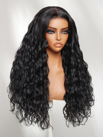 Sunber 13x4 Pre Everything Micro Water Wave Natural Ripple Curl Organic Ripple Wave Lace Frontal Wig With Invisi Drawstring