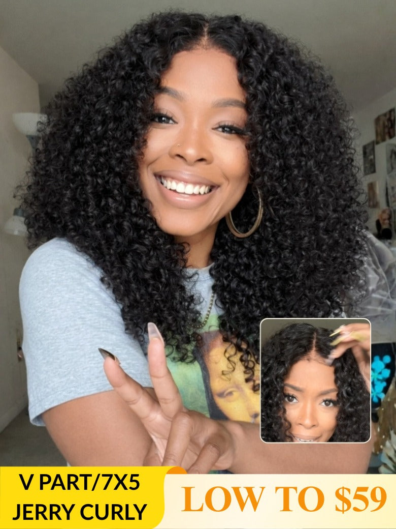Extra 70% OFF | Sunber Curly 7×5 Bye Bye Knots Pre-Cut Lace Wigs  Lace Closure Pre-Plucked Hairline Human Hair