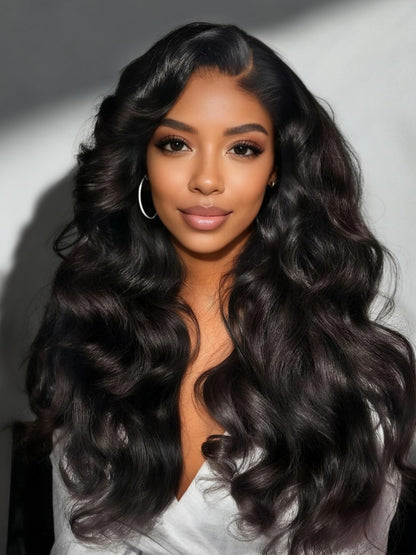 Sunber 13x4 Pre-Everything Wig With Loose Wave Face-Framing Layers And Side-Swept Bangs With Drawstring  Glueless Human Hair Wig